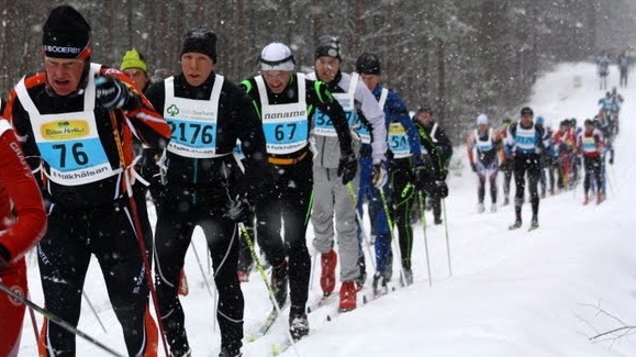 BotniaVasan 2013.Luckor börjar uppstå redan efter några kilometers åkning.