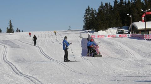 Sjusjøen den 14 mars 2013. Strålande sol och fina spår.