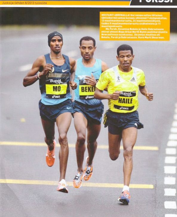 Meriterade löpare på pärmen till Juoksija-lehtis resultatbilaga.