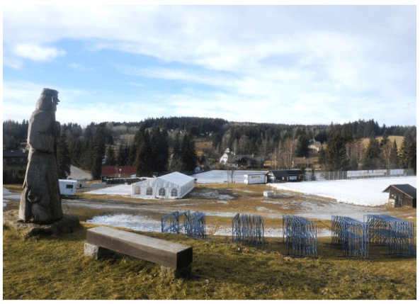 Snöläget 6 januari 2014 vid Bedřichov skidstation,alltså veckan innan Jizerská 50. Bilden lånad från arrangörens hemsida.