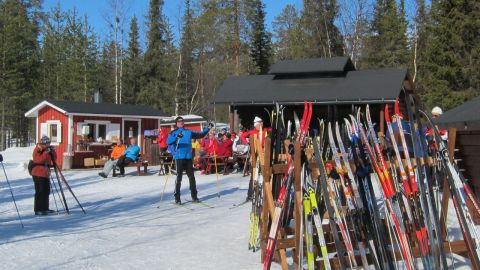 Kätkän laavu, 7 april 2014. Populärt pausställe.