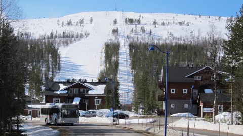 Fina förhållanden i Levi ännu i maj.